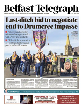 Cover of Belfast Telegraph