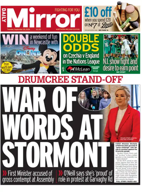 Cover of Daily Mirror (Northern Ireland)