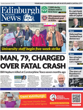 Cover of Edinburgh Evening News