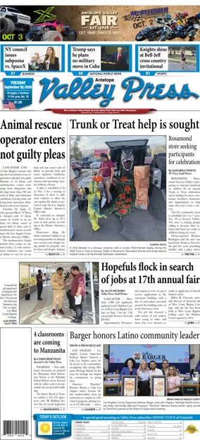 Cover of Antelope Valley Press