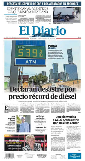 Cover of El Diario de El Paso