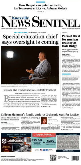 Cover of Knoxville News Sentinel