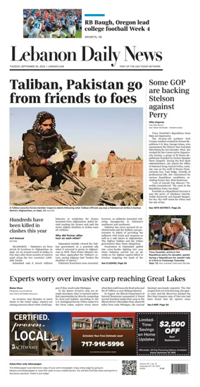 Cover of Lebanon Daily News