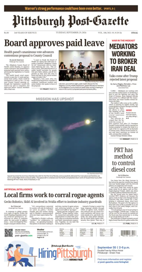 Cover of Pittsburgh Post-Gazette
