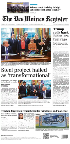 Cover of The Des Moines Register