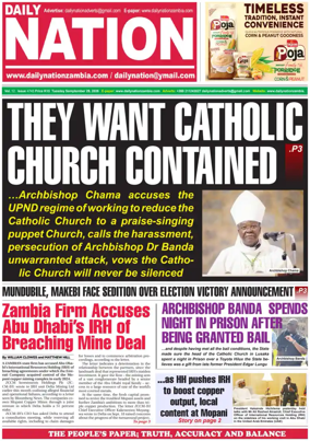 Cover of Daily Nation Newspaper