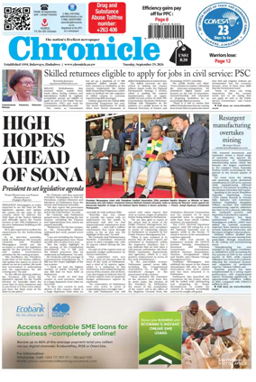 Cover of Chronicle (Zimbabwe)