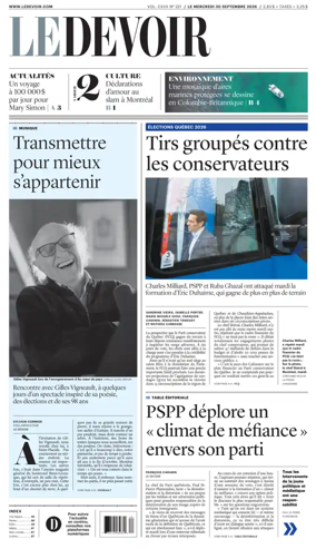 Cover of Le Devoir