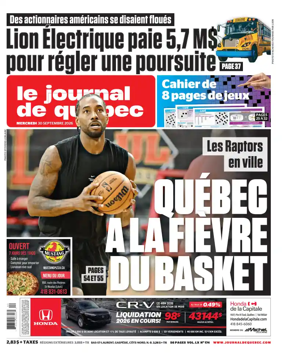 Cover of Le Journal de Quebec