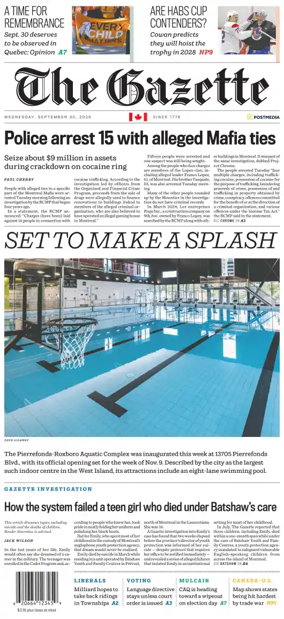 Cover of Montreal Gazette