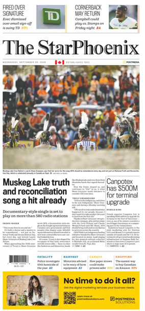 Cover of Saskatoon StarPhoenix