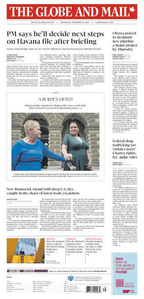 Cover of The Globe and Mail (BC Edition)