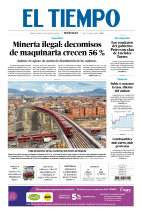 Cover of El Tiempo (Bogota)