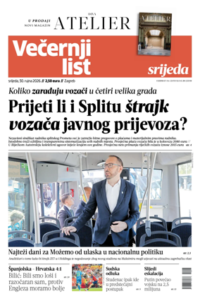 Cover of Vecernji list - Zagreb
