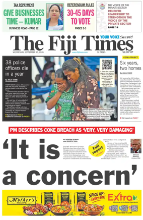 Cover of The Fiji Times