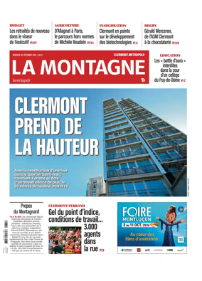Cover of La Montagne (Clermont-Metropole)