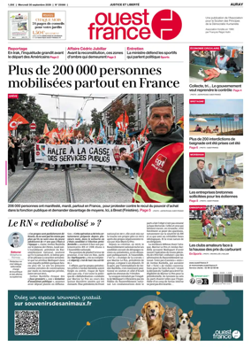 Cover of Ouest France (Auray)