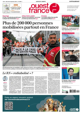 Cover of Ouest France (Chateaubriant)