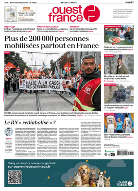 Cover of Ouest France (Cholet)