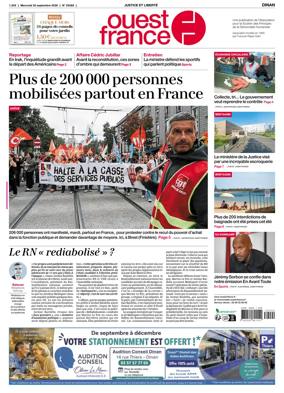 Cover of Ouest France (Dinan)