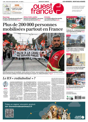 Cover of Ouest France (Les Herbiers / Montaigu)