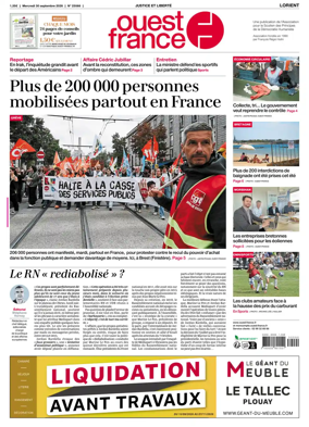 Cover of Ouest France (Lorient)