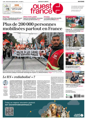 Cover of Ouest France (Mayenne)