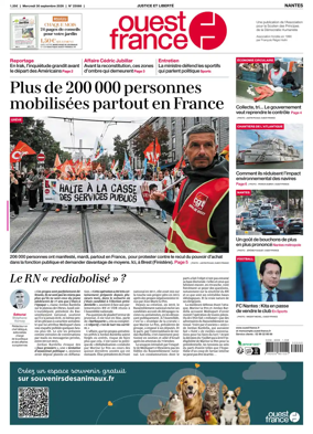 Cover of Ouest France (Nantes)