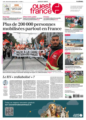 Cover of Ouest France (Ploermel)