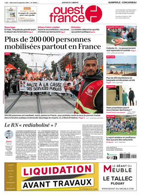 Cover of Ouest-France (Quimperle Concarneau)