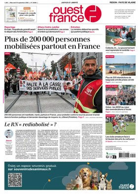 Cover of Ouest France (Redon / Pays de Vilaine)