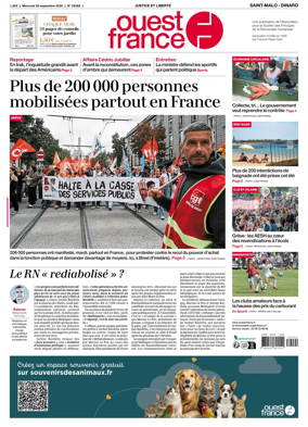 Cover of Ouest France (Saint-Malo)