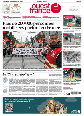 Cover of Ouest France (Sarthe)