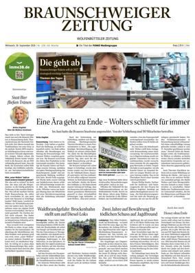 Cover of Braunschweiger Zeitung (Braunschweig)