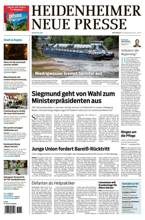 Cover of Heidenheimer Neue Presse