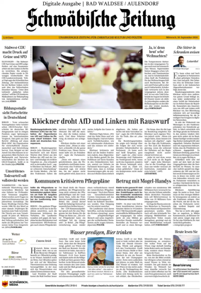 Cover of Schwabische Zeitung (Bad Waldsee / Aulendorf)