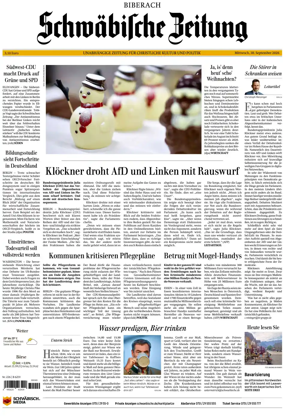Cover of Schwabische Zeitung (Biberach)