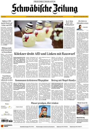 Cover of Schwabische Zeitung (Friedrichshafen)