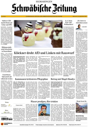Cover of Schwabische Zeitung (Sigmaringen)
