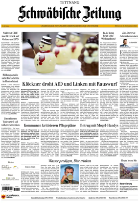 Cover of Schwabische Zeitung (Tettnang)