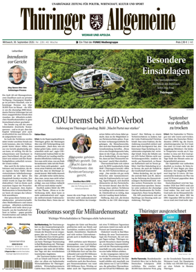 Cover of Thuringer Allgemeine (Weimar)