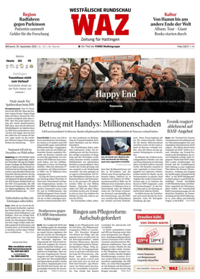Cover of Westdeutsche Allgemeine Zeitung (Hattingen)