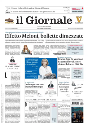 Cover of Il Giornale (Italy)