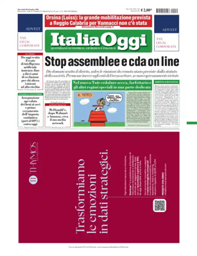 Cover of ItaliaOggi