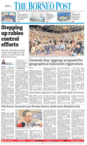 Cover of The Borneo Post (Sarawak)