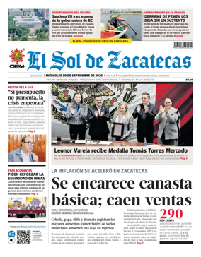 Cover of El Sol de Zacatecas