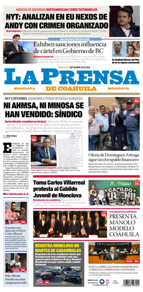 Cover of La Prensa de Coahuila