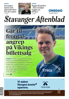 Cover of Stavanger Aftenblad