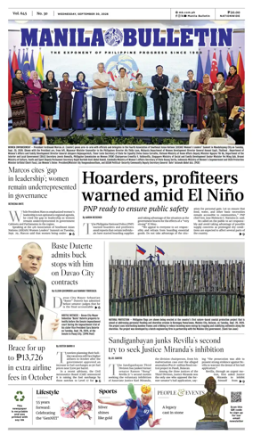 Cover of Manila Bulletin