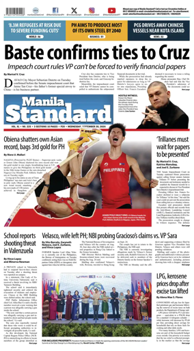 Cover of Manila Standard